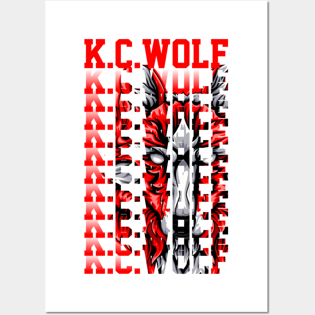 KANSAS CHIEFS WOLF Wall Art by SHINIGAMII